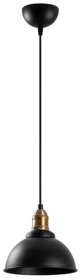 Czarna lampa wisząca z metalowym kloszem ø 21 cm Varzan – Opviq lights