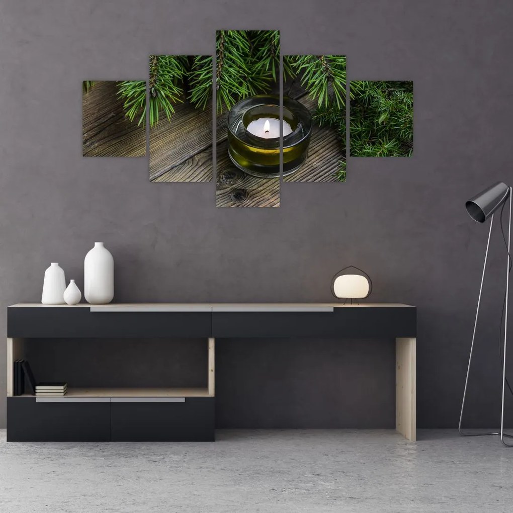 Obraz - świeca bożonarodzeniowa (125x70 cm)