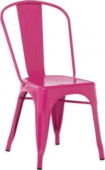 Zestaw 4 Sztaplowanych Krzeseł Jadalnianych Lix Fucsia | Fuchsia - Sklum
