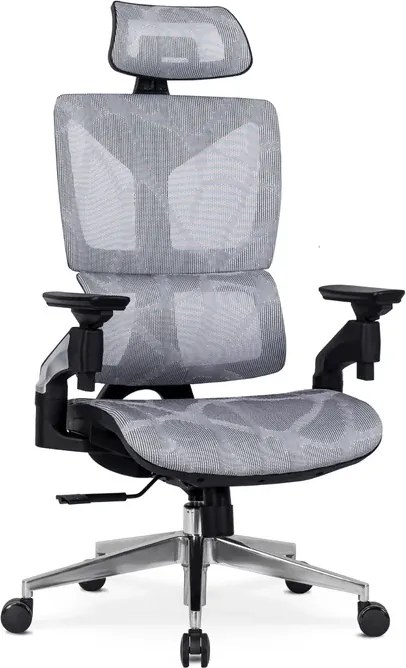 Fotel Biurowy Ergonomiczny Obrotowy MARTIN Szary Nowoczesny