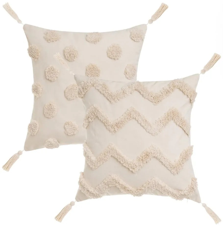 Poduszki dekoracyjne zestaw 2 szt. 45x45 cm Natural – Casa Selección