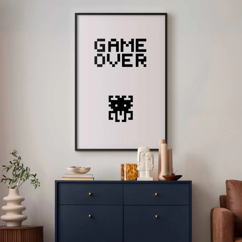 Plakat Game over 60x90 cm z ramą czarną z marginesem ARTGEIST B