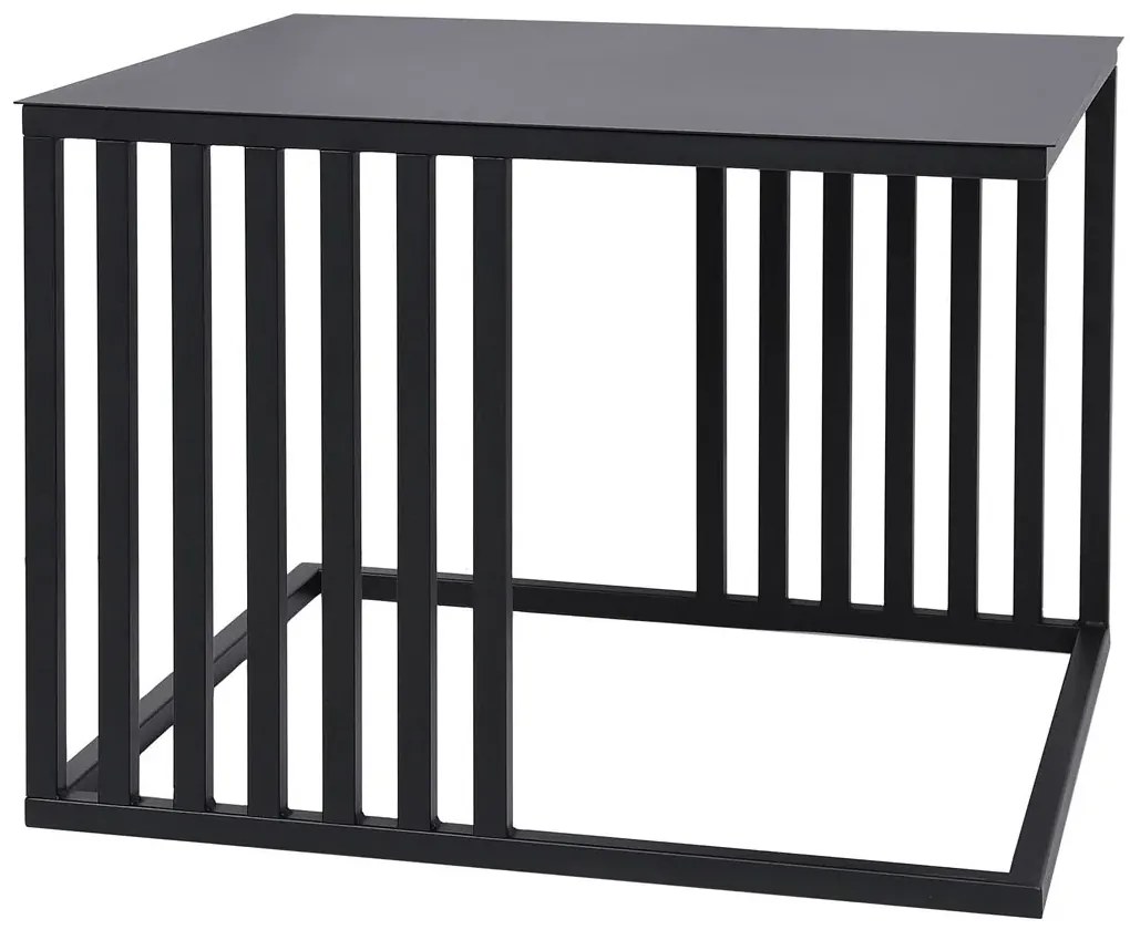 Kwadratowy Stolik Czarny Kawowy W Stylu Loft E5-N11