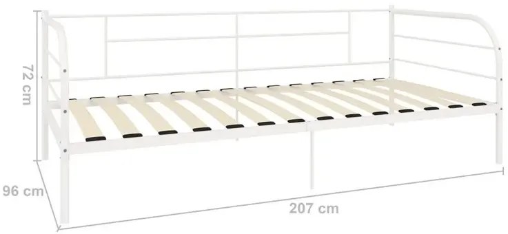 Białe metalowe łózko pojedyncze 90x200 cm - Lucpa
