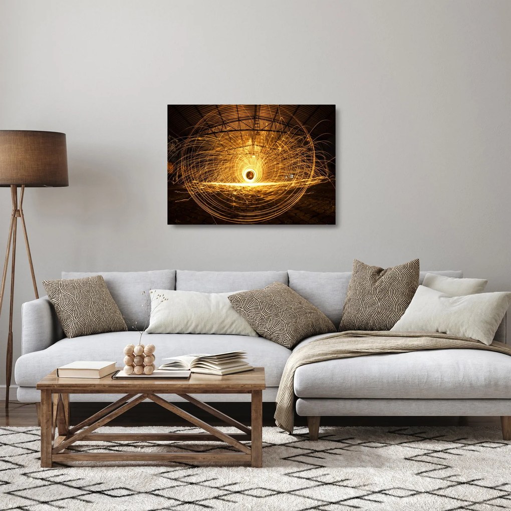 Obraz na szkle świetlistego dysku (70x50 cm)