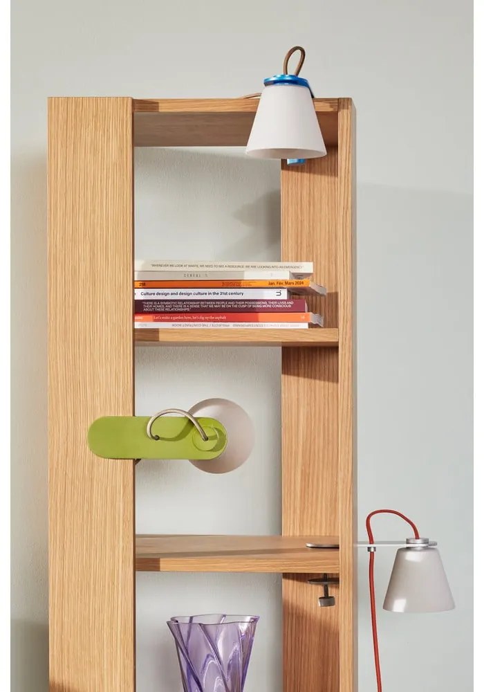 Niebieska lampa stołowa ze szklanym kloszem (wysokość 23 cm) Lure – Hübsch