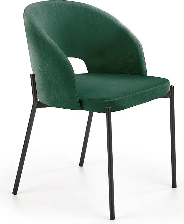 Krzesło tapicerowane K455 VELVET ciemnozielone