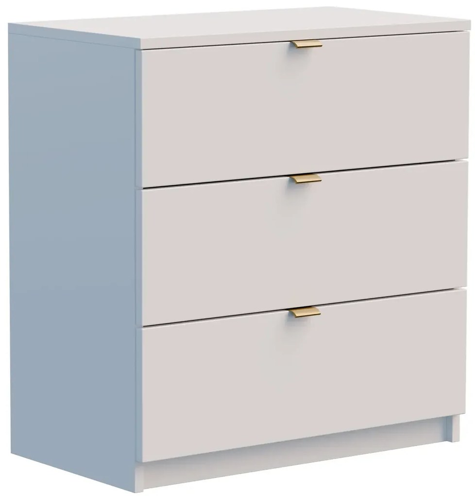 Biała komoda glamour z 3 szufladami C0-E02