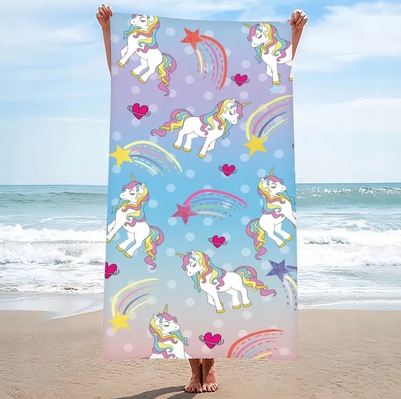 Szybkoschnący ręcznik plażowy UNICORN PONNY 100x180 cm kolorowy, 100% mikrofibra