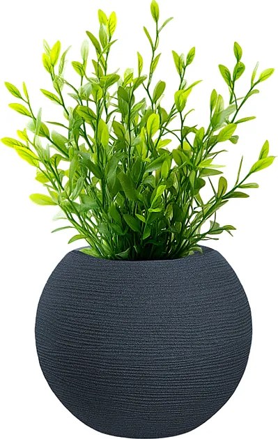 Botticelli Szary okrągły wazon z żywicy w kształcie kuli do roślin doniczkowych i ogrodowych, 40x33 cm