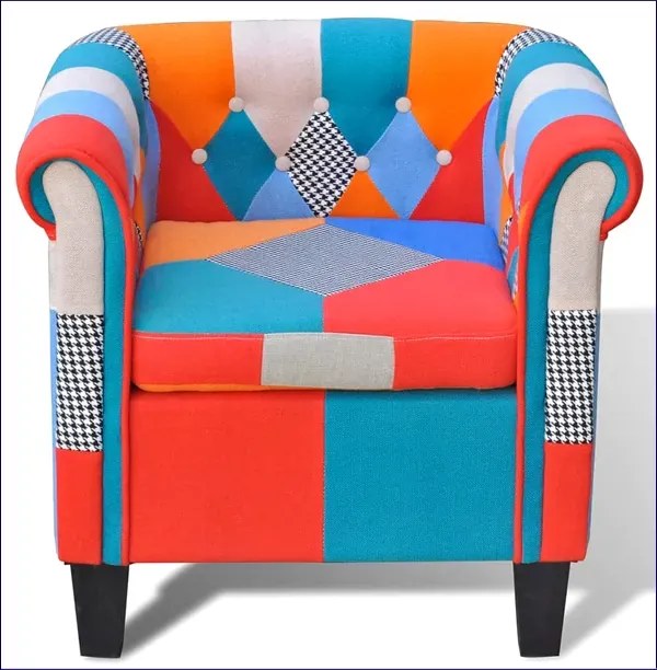 Fotel patchworkowy chesterfield M6-R69