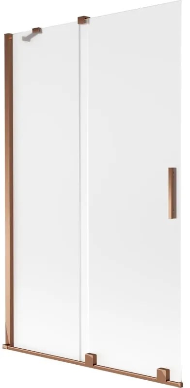 Mexen Velar parawan nawannowy 2-skrzydłowy rozsuwany 110 x 150 cm, szron, różowe złoto - 896-110-000-31-60