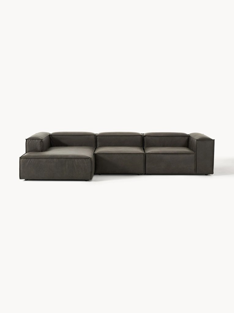 Narożna sofa modułowa ze skóry z recyklingu Lennon