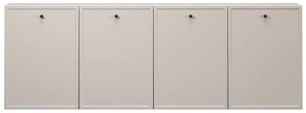 Komoda wisząca czterodrzwiowa Lorini 200 cm - kaszmir / czarne uchwyty