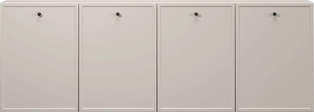 Komoda wisząca Lorini 200 cm czterodrzwiowa - kaszmir / czarne uchwyty