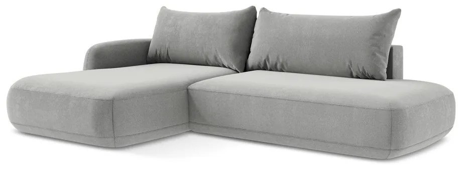 Jasnoszary rozkładany narożnik (lewostronny/z szezlongiem) Hale – Makamii