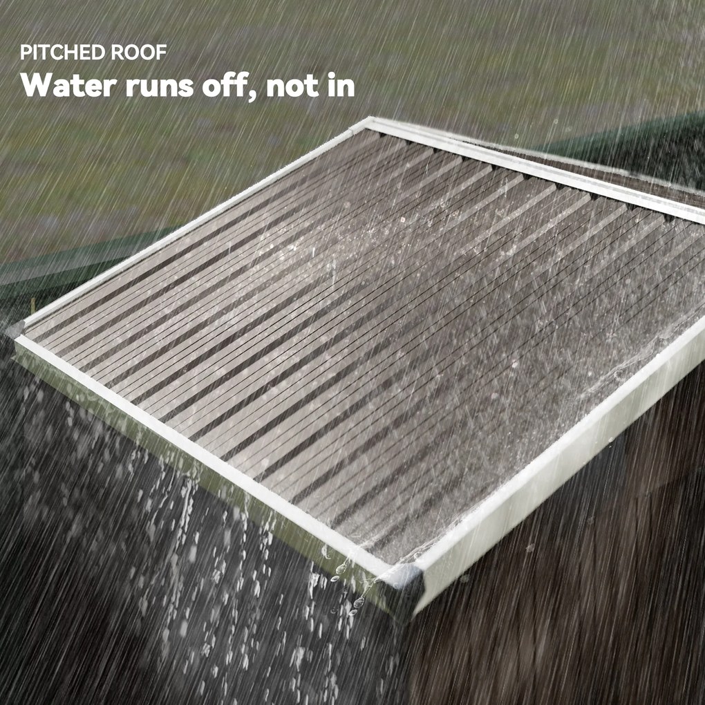 Outsunny Metalowy Składzik Ogrodowy 1,1 m², Schowek z Dwuspadowym Dachem, Przesuwnymi Drzwiami i Rękawicami, 136 x 87 x 179 cm | Aosom PL