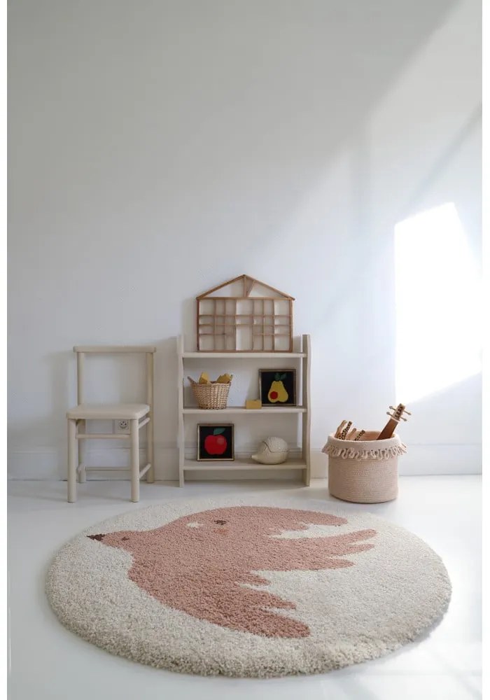 Kremowy dywan dziecięcy ø120 cm Bohemian Bird Creme – Nattiot