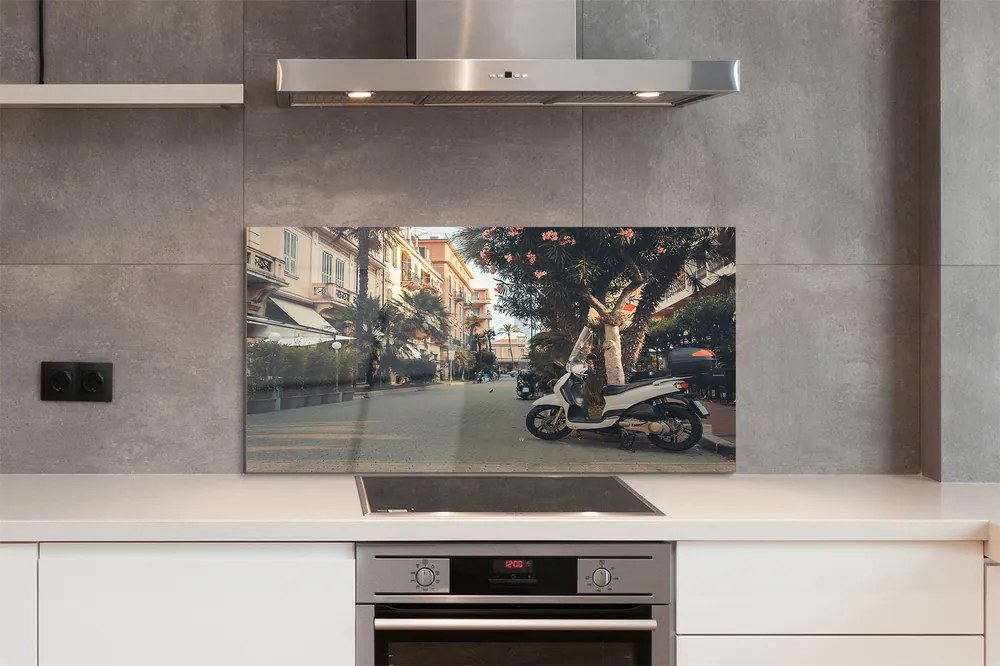 Szklany Panel Motocykle pod Palmami w Lecie