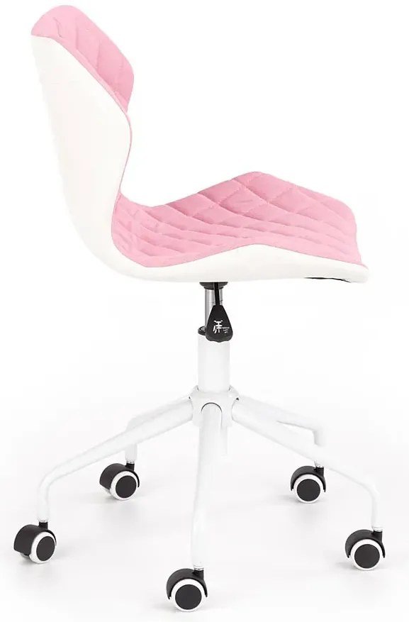 Różowy młodzieżowy fotel do biurka pikowany R9-N50