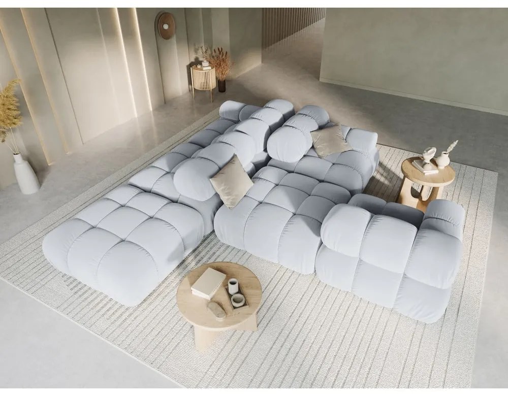 Jasnoniebieska aksamitna sofa 282 cm Bellis – Micadoni Home