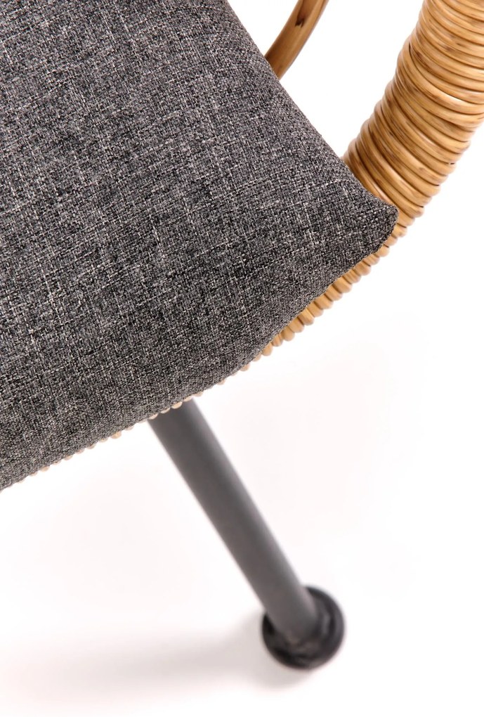 IKARO XL sofa naturalny-popiel, rattan, tkanina, boho, skandynawski