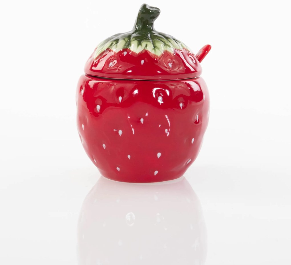 Słoik na dżem dekoracyjny truskawka STRAWBERRY, 380 ml