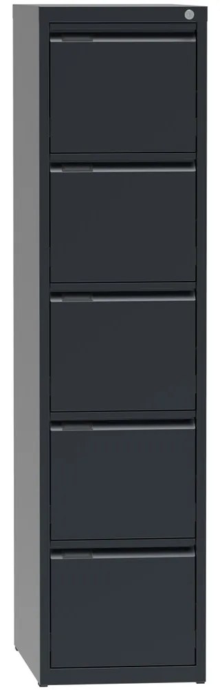 Metalowa szafa kartotekowa A4, 5 szuflad, kolor antracyt