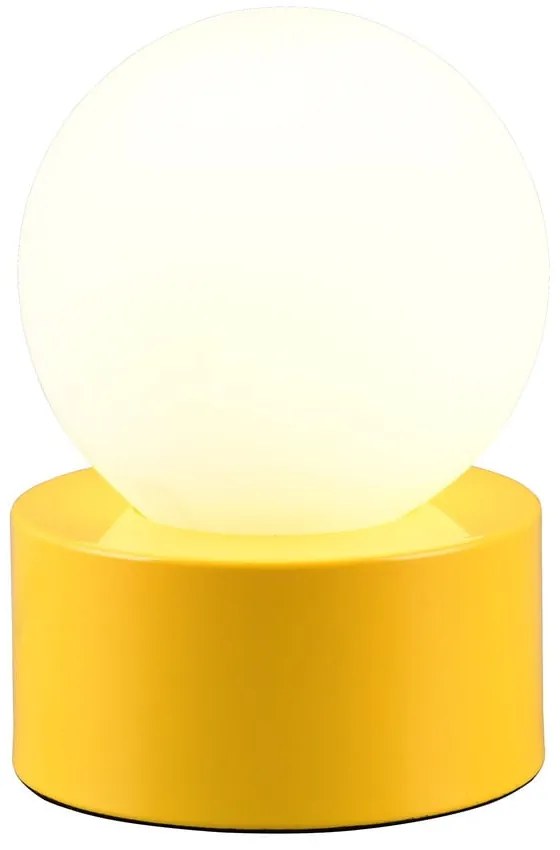Żółta lampa stołowa ze szklanym kloszem (wys. 17 cm) Countess – Trio