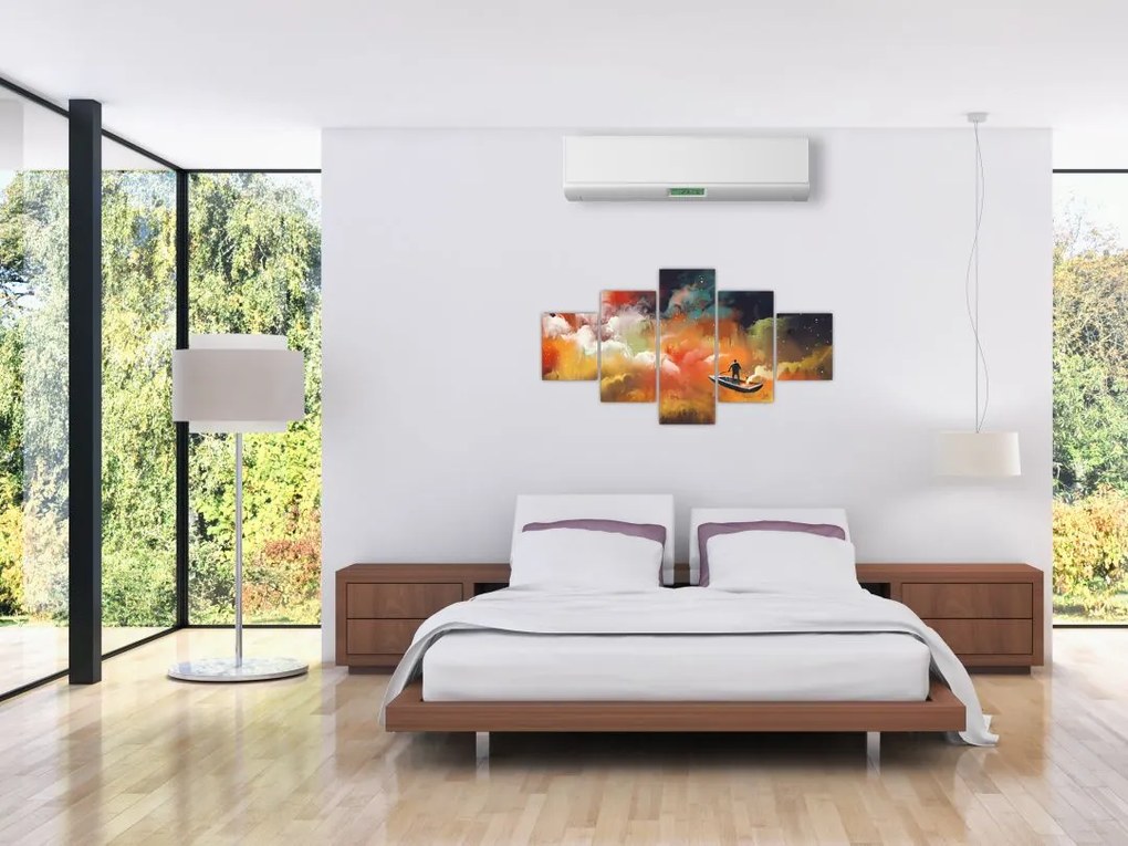 Obraz - człowiek unoszący się w kosmosie (125x70 cm)