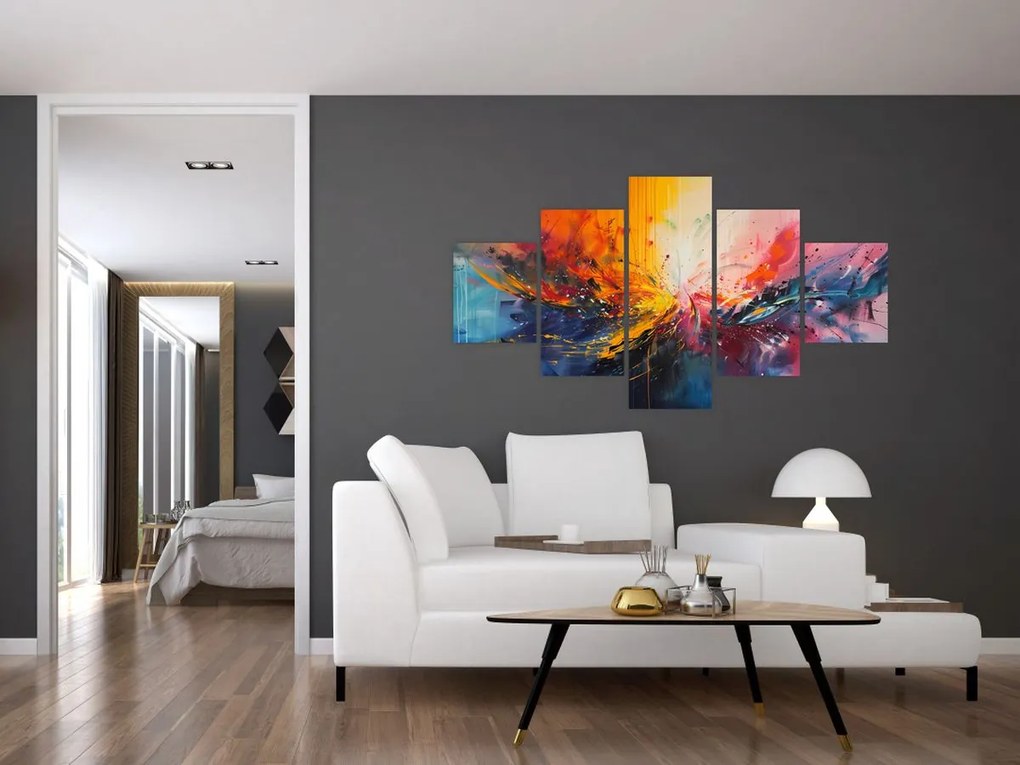 Obraz - Abstrakcja kolorów (125x70 cm)