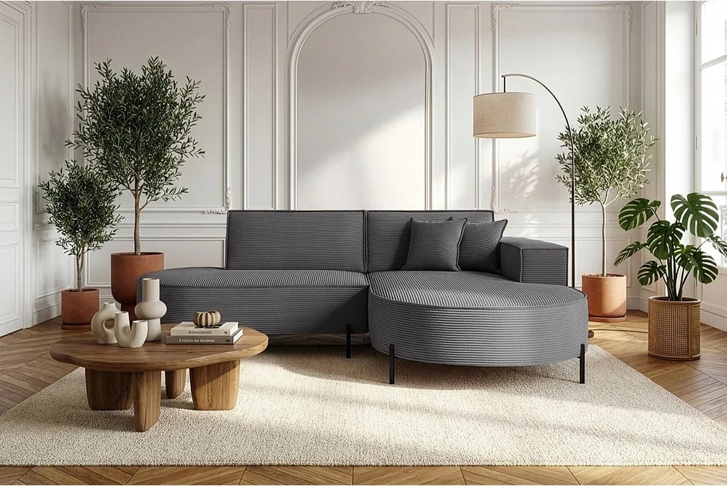 Narożnik Parma Studio Hills, tkanina Poso, prawy, ciemny szary (22)