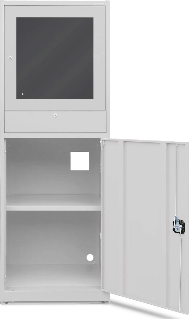 Przemysłowa szafa na komputer Steve 64x63x175 cm, szara