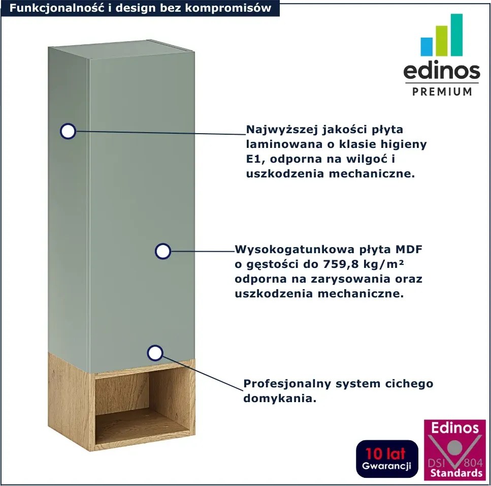 Zielony wąski półsłupek łazienkowy - C8-Z79