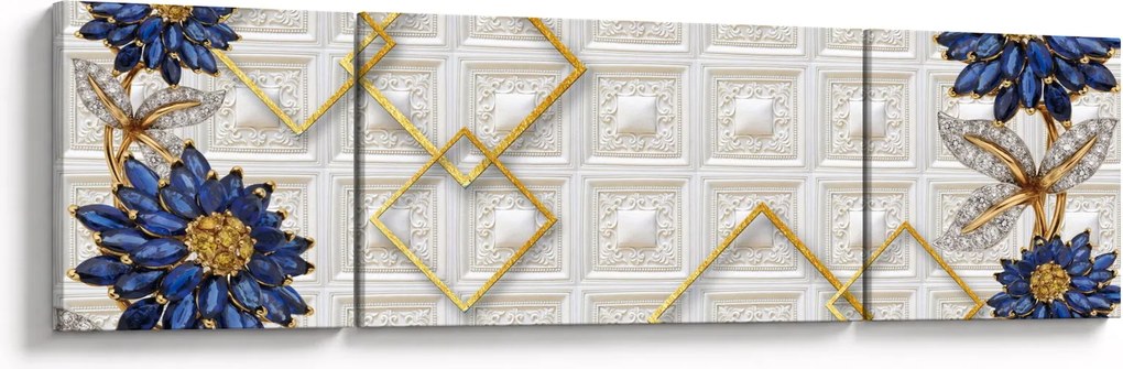 Obraz - Diamentowe kwiaty (170x50 cm)