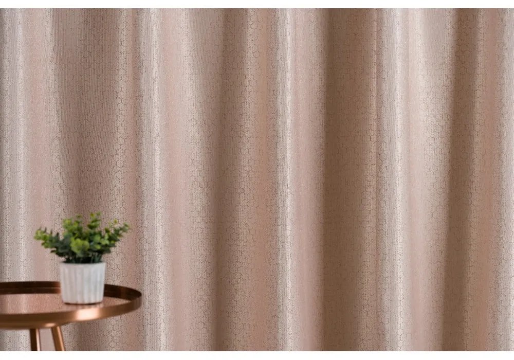 Brązowa zasłona 140x270 cm Cora – Mendola Fabrics
