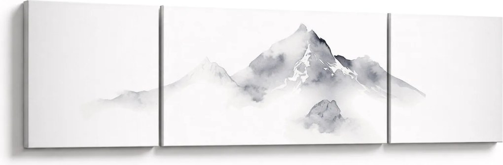 Obraz - Obraz gór namalowany tuszem (170x50 cm)