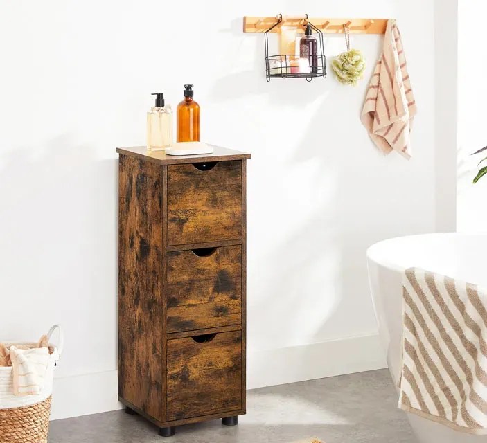 Rustykalna szafka łazienkowa z 3 szufladami B8-C74