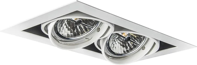 Biały wpuszczany reflektor AR111 regulowany 2 światła - Oneon