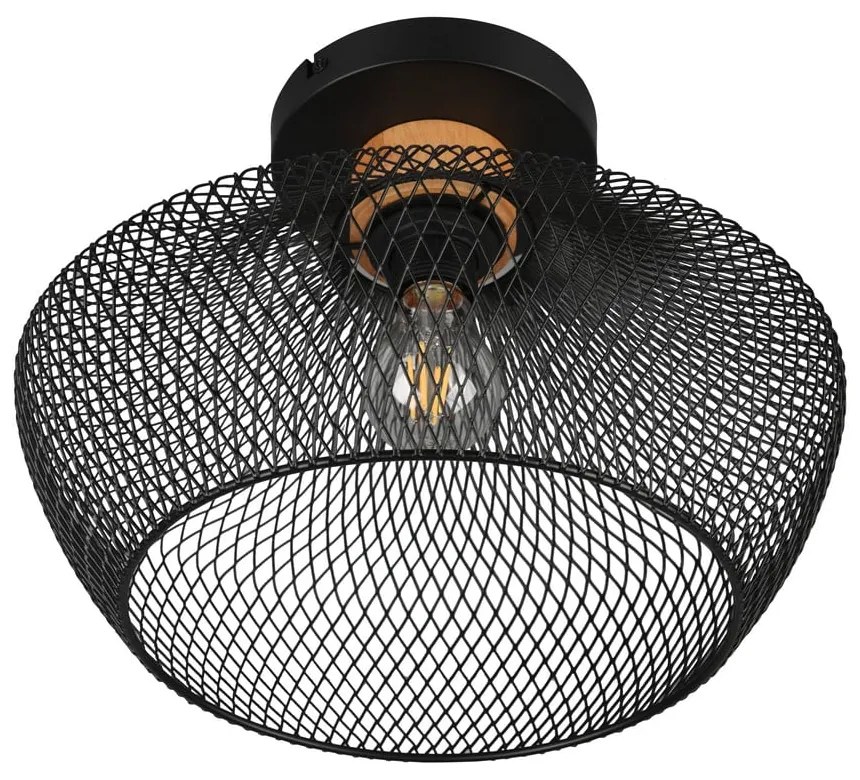 Czarna lampa sufitowa z metalowym kloszem ø 35 cm Valeria – Reality