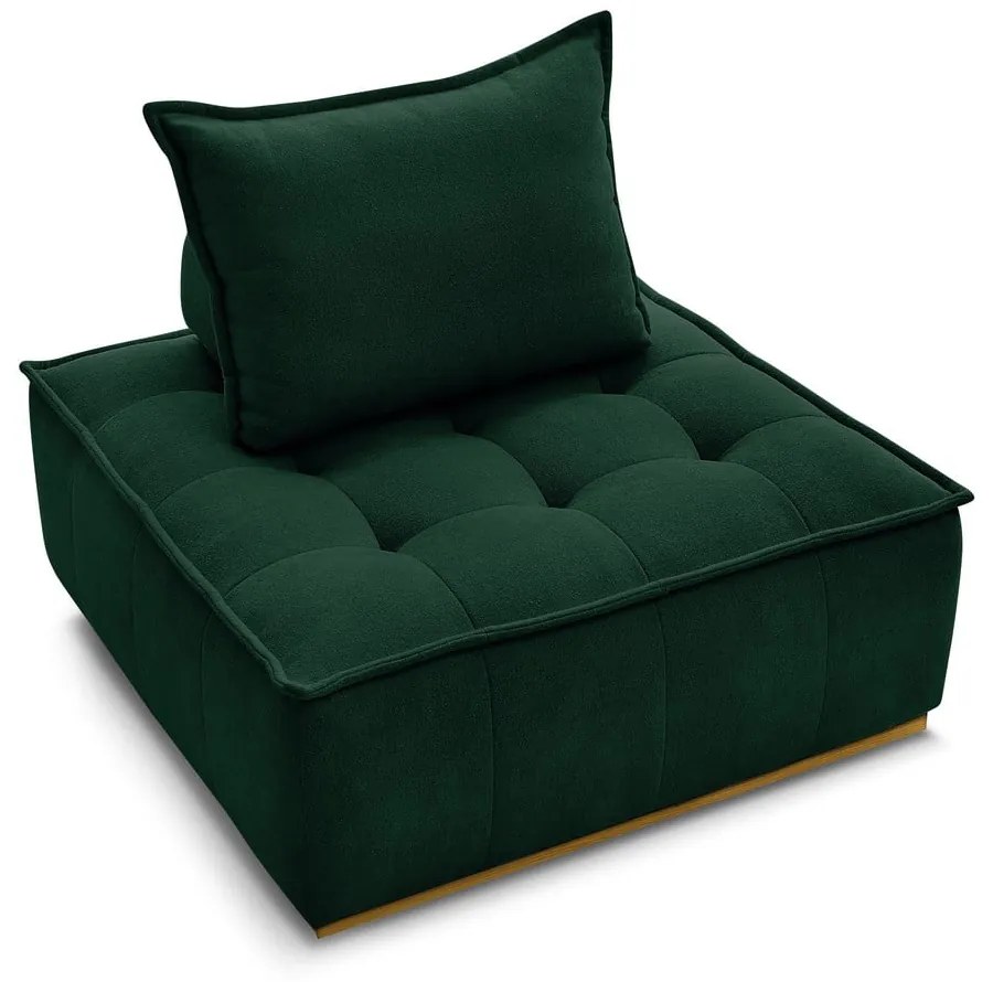 Ciemnozielony fotel z tkaniny szenilowej Elisa – Bobochic Paris