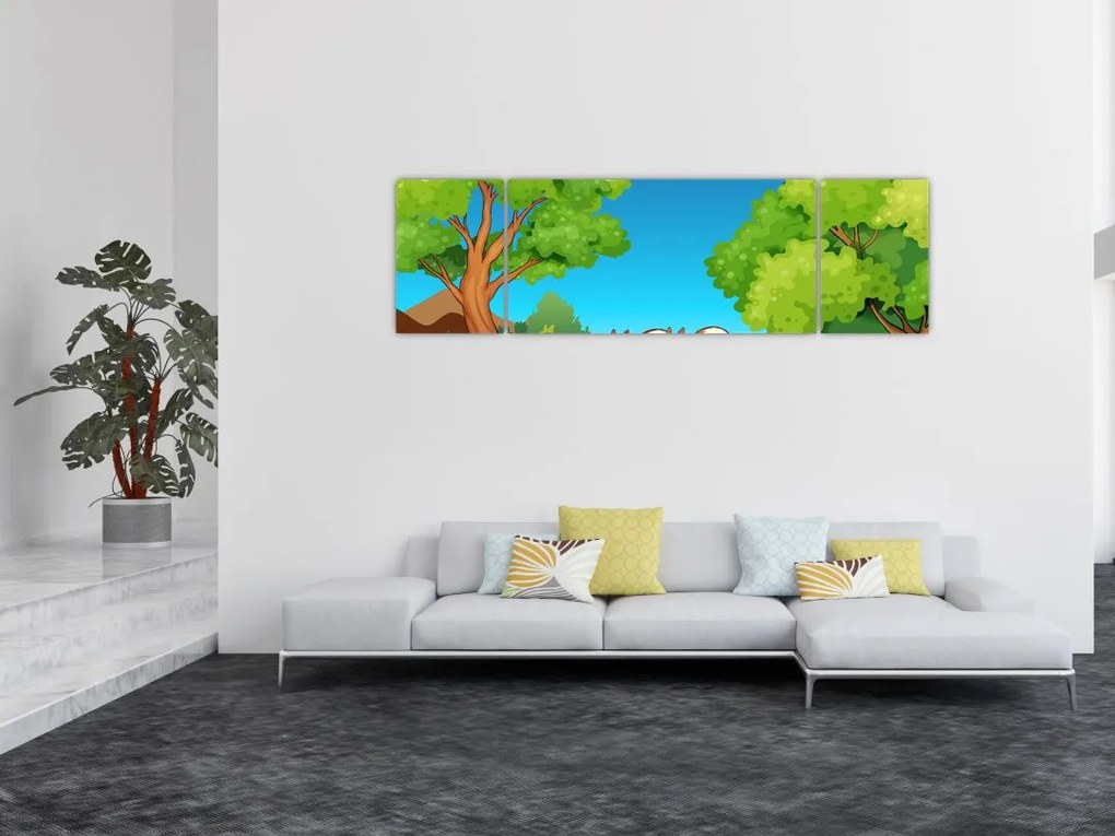 Obraz - Wesołe wiewiórki (170x50 cm)