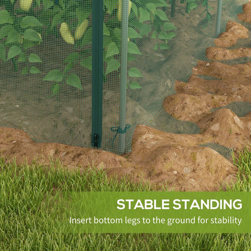 Outsunny Siatka Ogrodowa 125x373m z Drzwiami na Zamek Błyskawiczny Ochrona Przed Owadami Zielona | Aosom PL