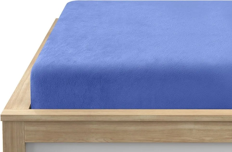 PrzytulneMieszkanie.pl Prześcieradło z mikropluszu SOFT 180x200 cm niebieskie