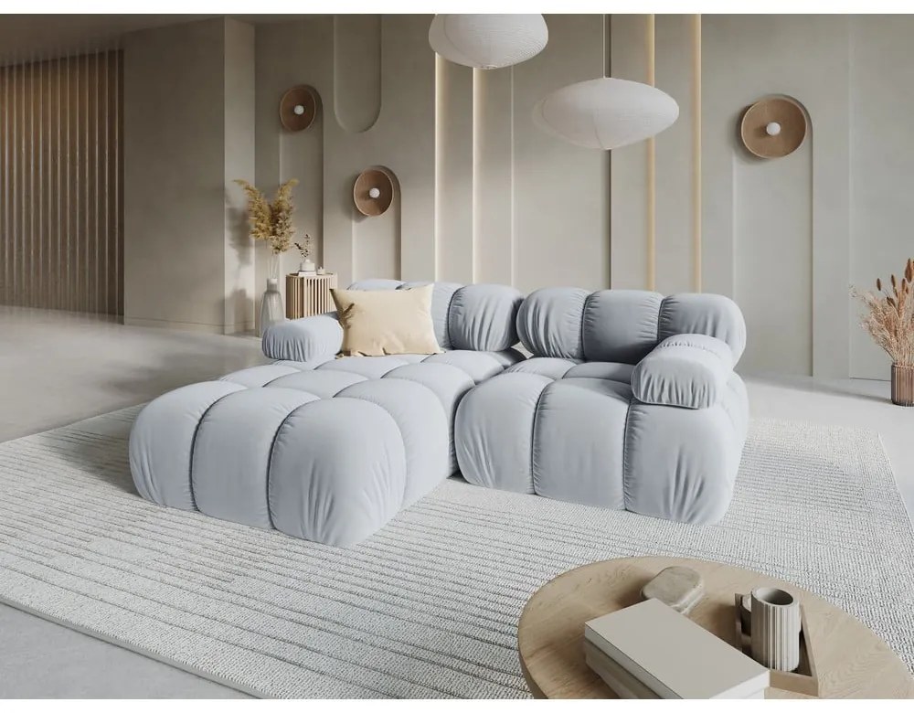 Jasnoniebieska aksamitna sofa 191 cm Bellis – Micadoni Home