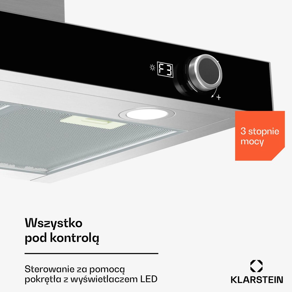 Klarstein AirNova 613.6m³/h 60cm Okap Kominowy Srebrny