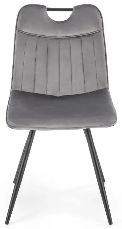 Krzesło tapicerowane K521 VELVET szare HALMAR