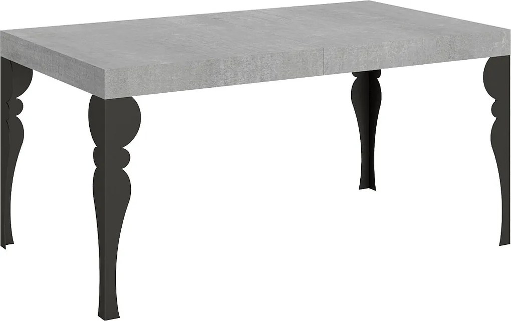 Stół rozkładany 160/244x80 cm Paxon cementu nogi antracytowe