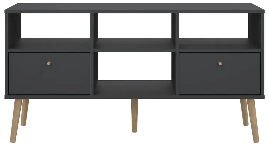 Antracytowa szafka pod TV 117x61 cm Bodo – Tvilum