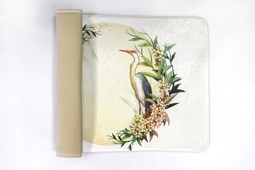 Dywanik łazienkowy antypoślizgowy Dywanik łazienkowy antypoślizgowy Kompozycja Kwiaty Ptaki